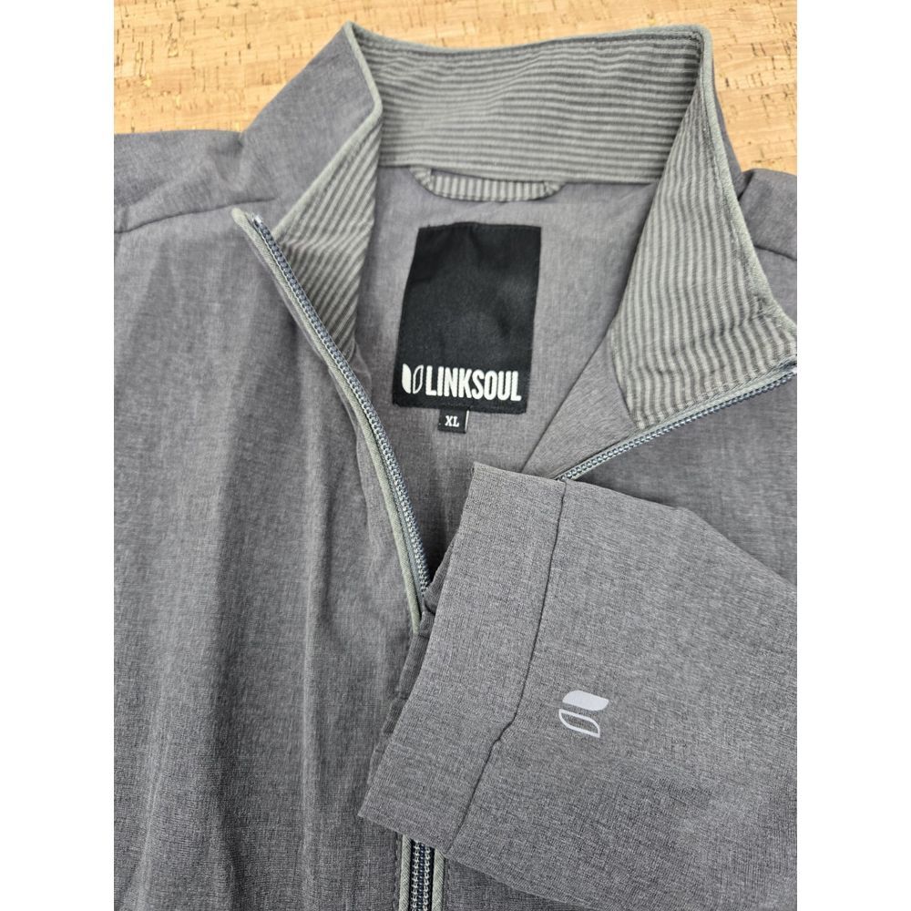 Linksoul Jacket Mens XL Black 4 way Stretch Full Zip Outerwear Mock Neck LS524
